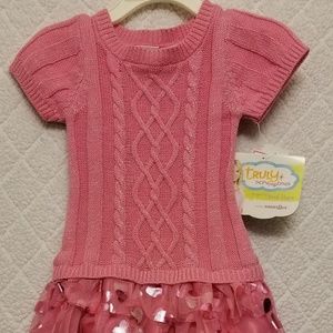 (NWT) Heidi Klum Pink sweater dress with hearts